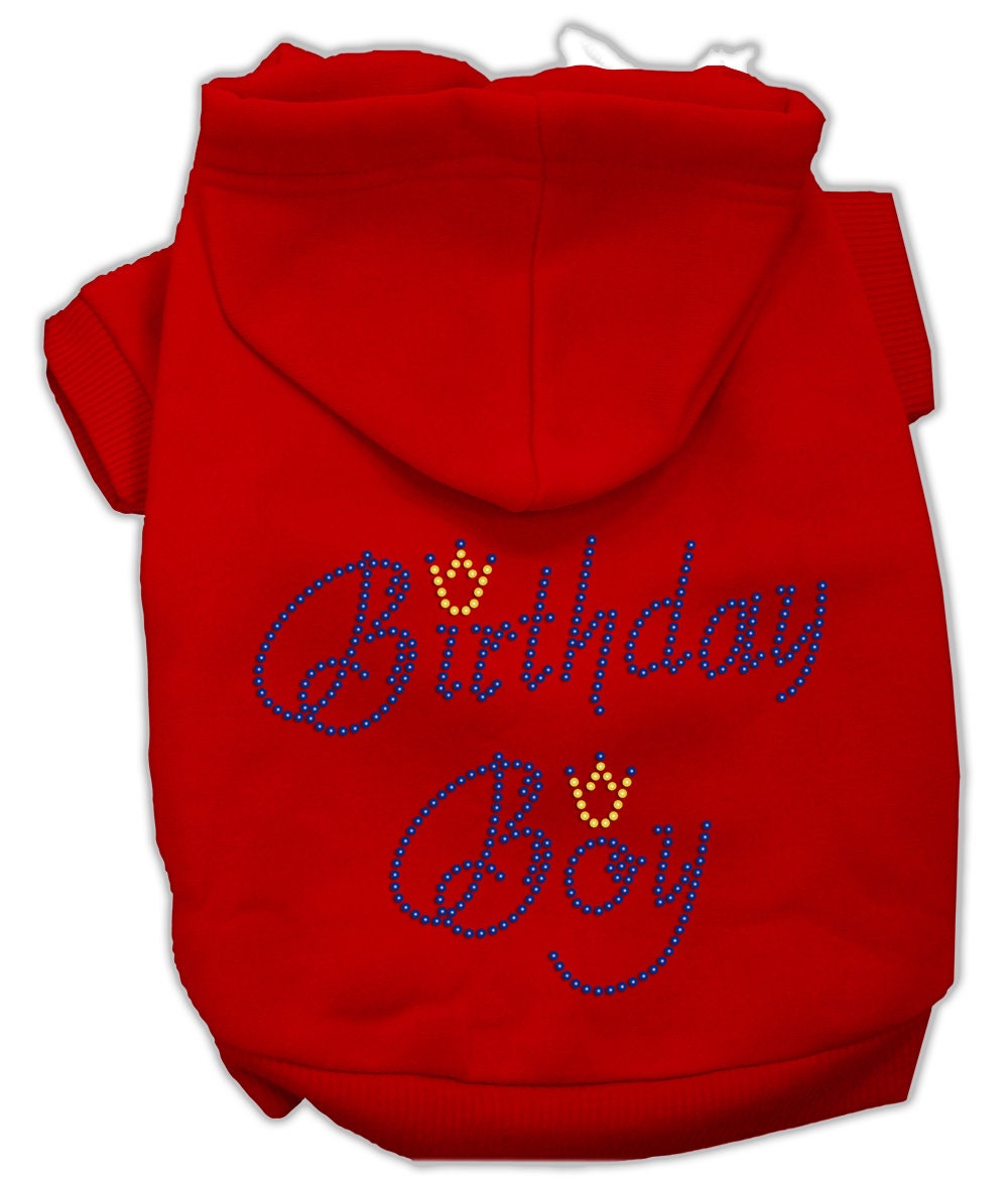 Birthday Pet Dog & Cat Hoodie Rhinestone, "Birthday Boy"