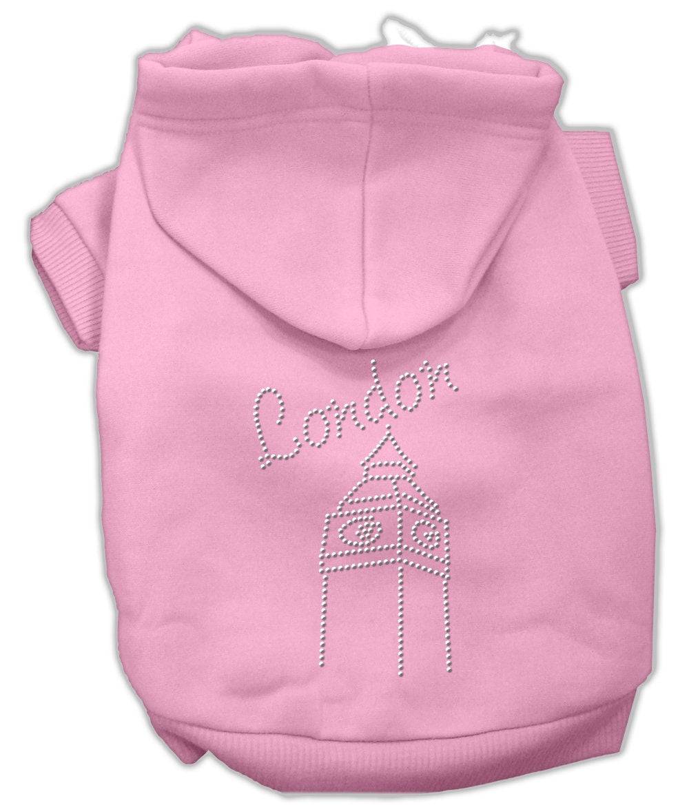 Pet, Dog & Cat Hoodie Rhinestone, "London"