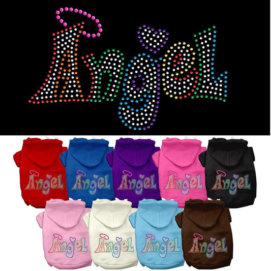 Pet, Dog & Cat Hoodie Rhinestone, "Technicolor Angel"