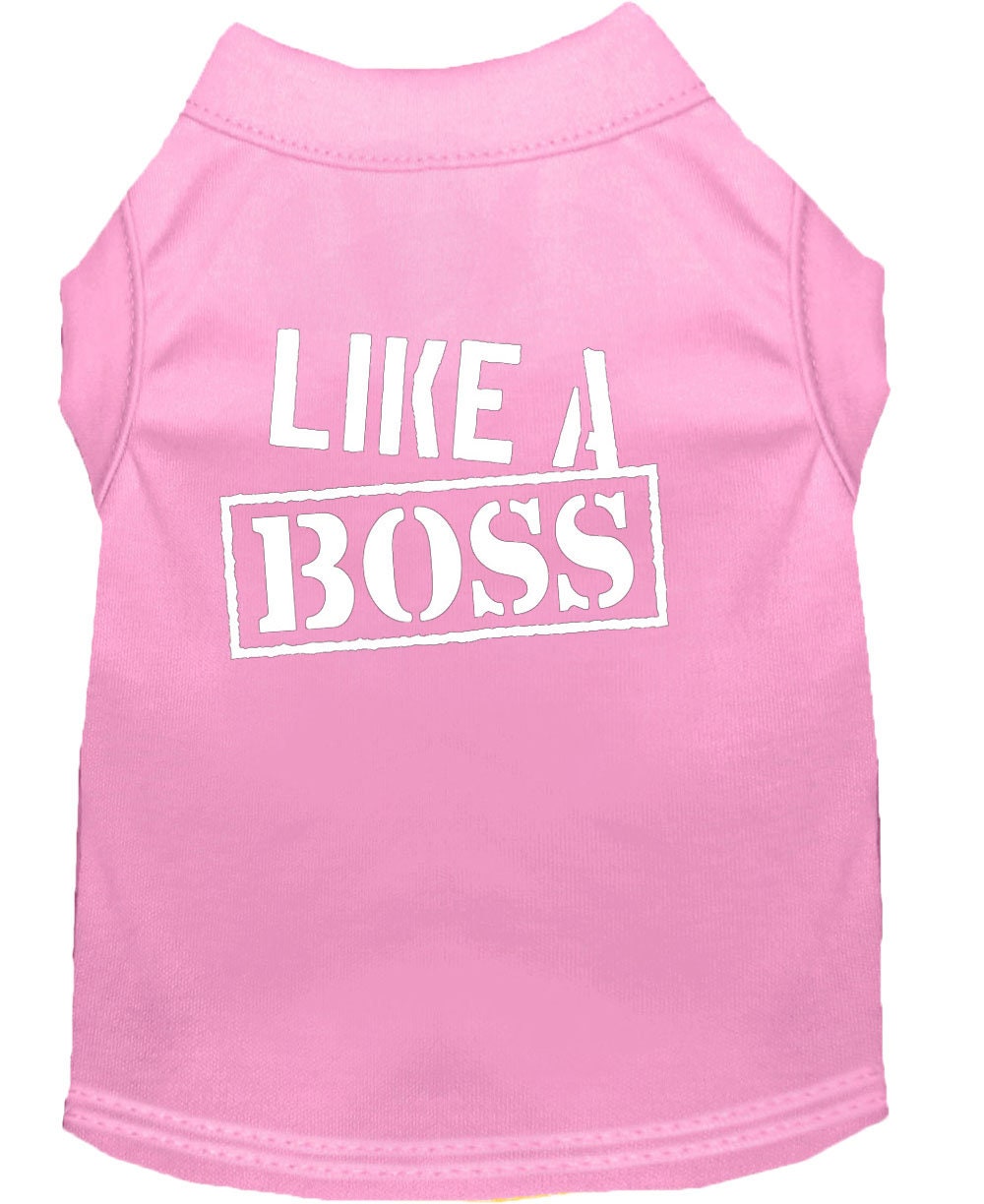 Pet Dog & Cat Shirt Screen Printed, "Like A Boss"