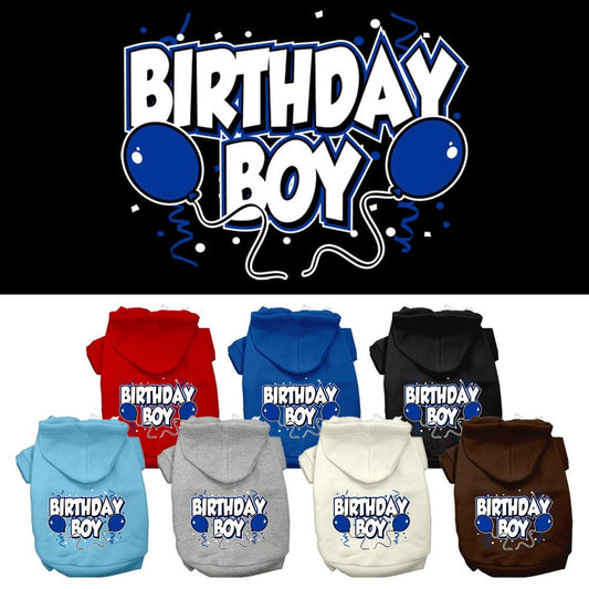 Pet, Dog & Cat Hoodie Screen Printed, "Birthday Boy"