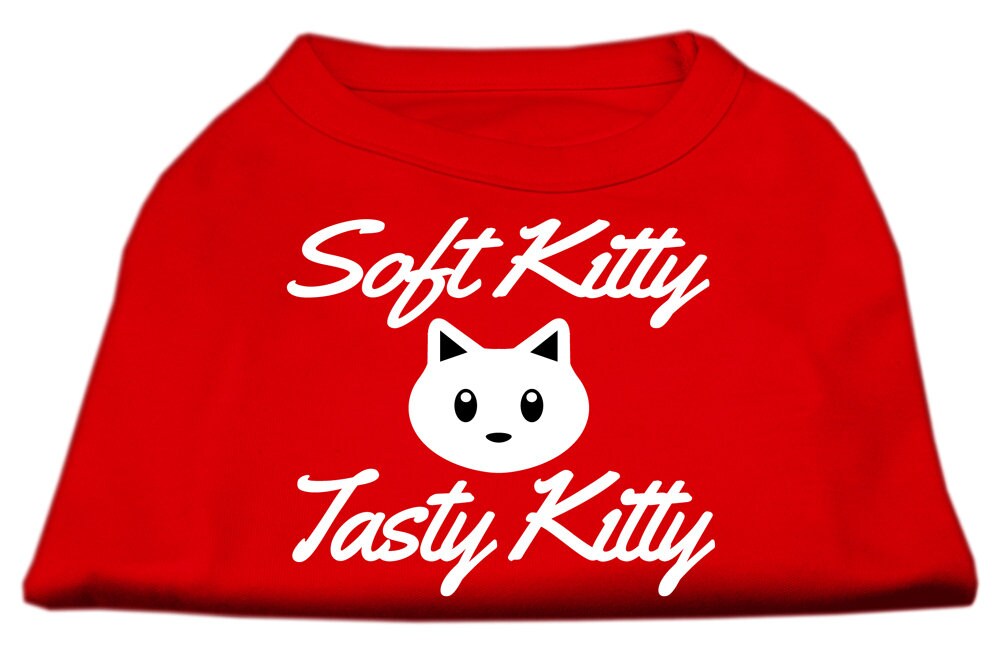 Pet Dog & Cat Shirt Screen Printed, "Soft Kitty, Tasty Kitty"