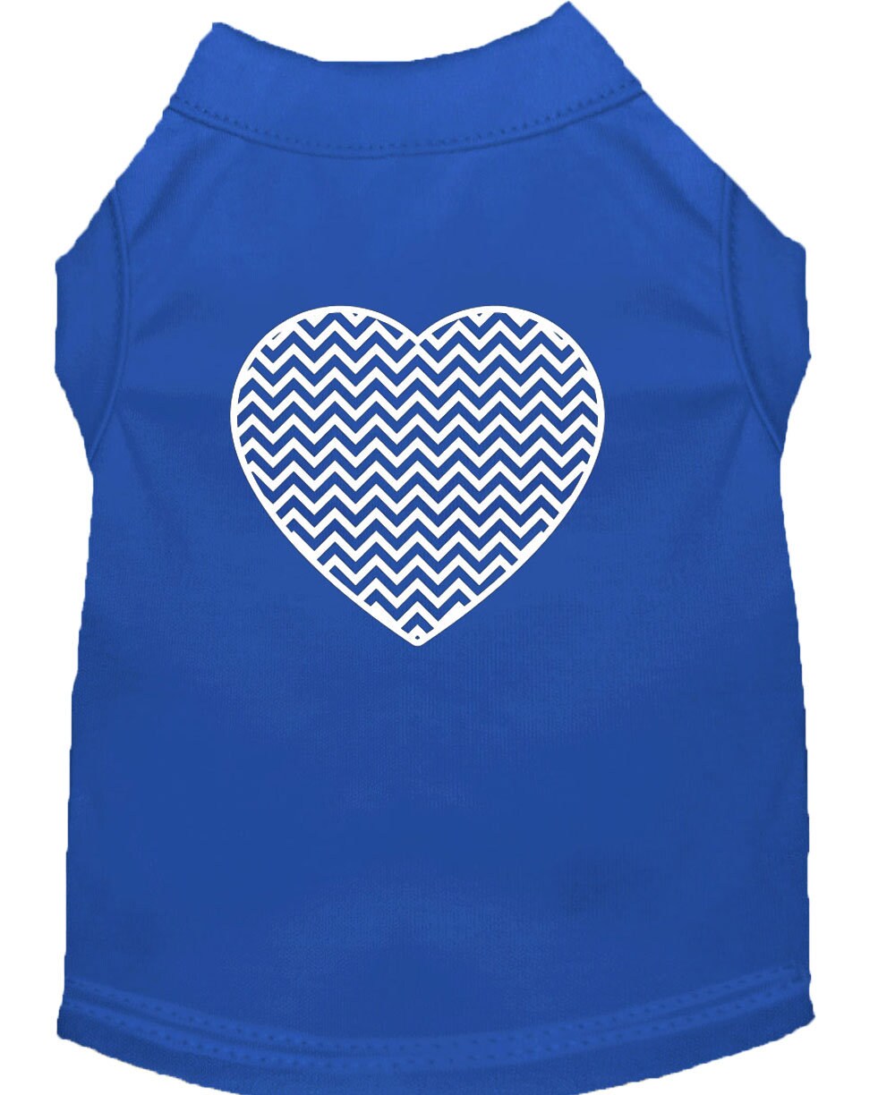 Pet Dog & Cat Shirt Screen Printed, "Chevron Heart"