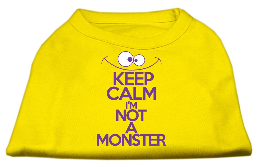 Pet Dog & Cat Shirt Screen Printed, "Keep Calm I'm Not A Monster"