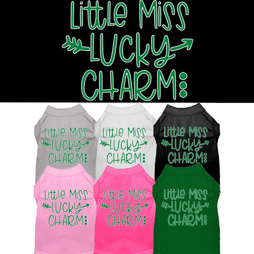 Pet Dog & Cat Shirt Screen Printed, "Little Miss Lucky Charm"