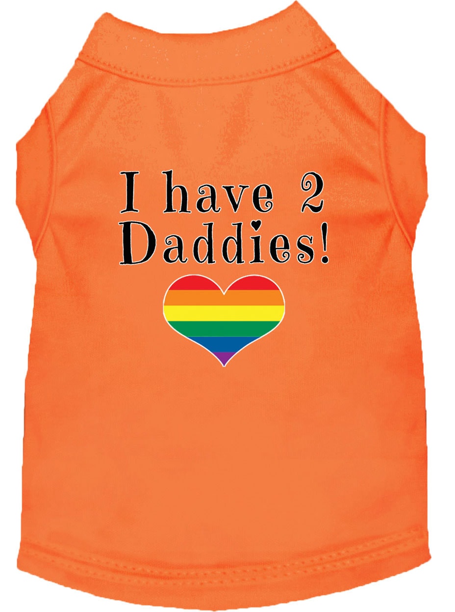 Pet Dog & Cat Shirt Screen Printed, "I Have Two Daddies"