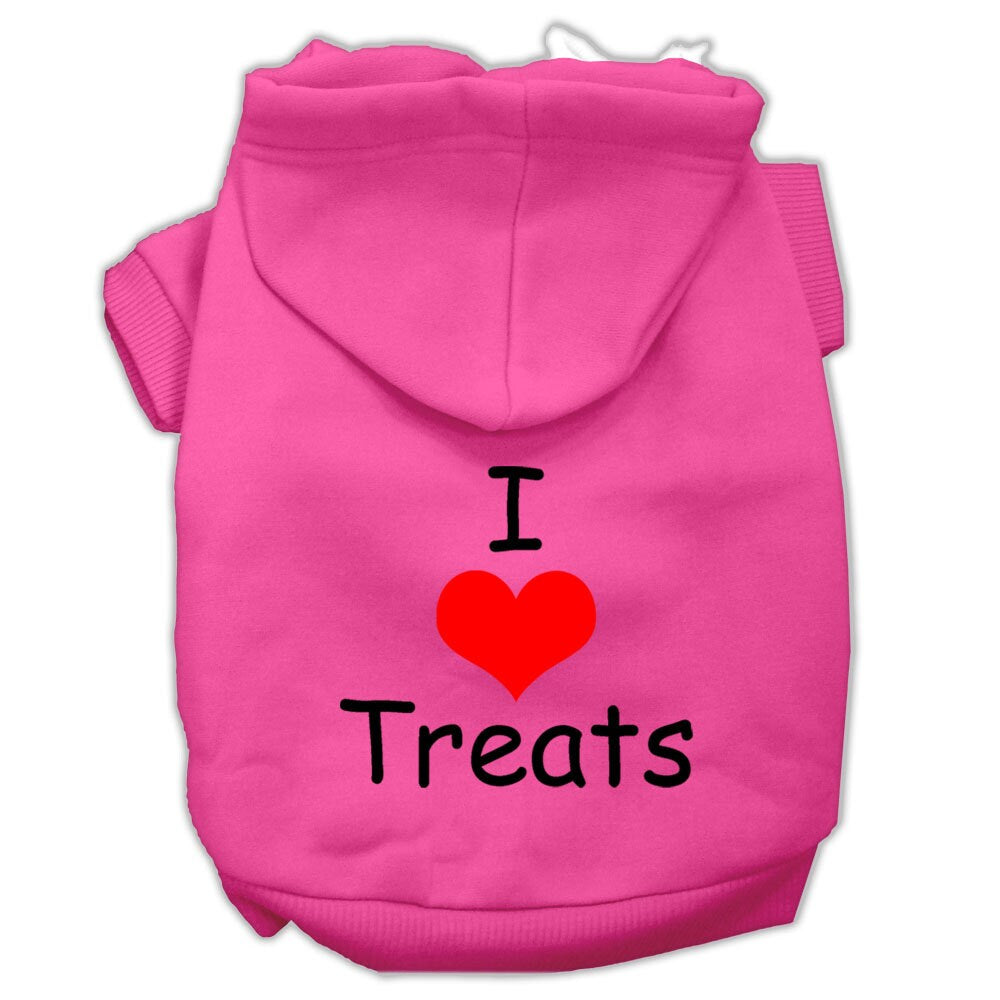 Pet, Dog & Cat Hoodie Screen Printed, "I Love Treats"