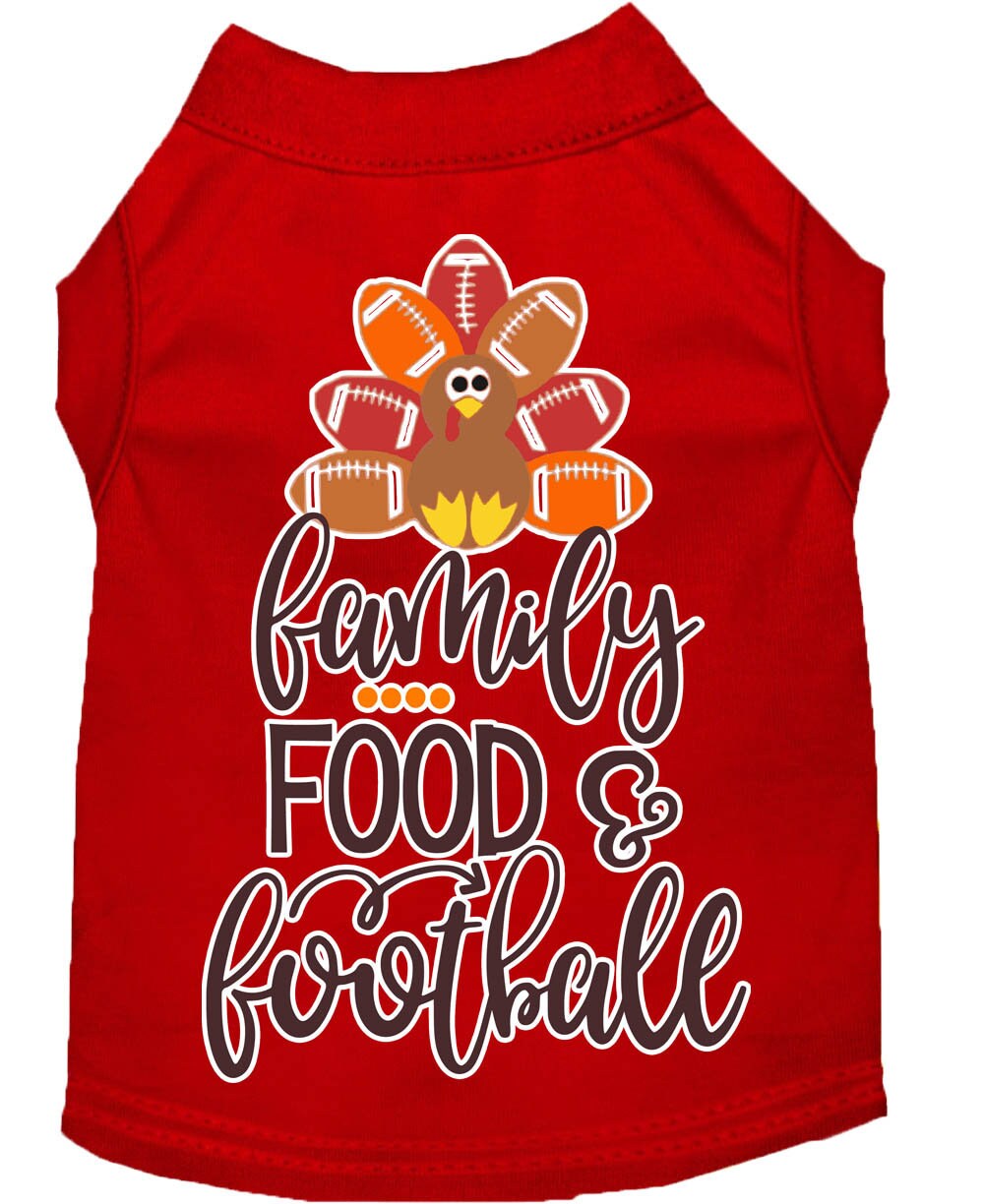 Pet Dog and Cat Shirt Screen Printed, "Family, Food & Football"