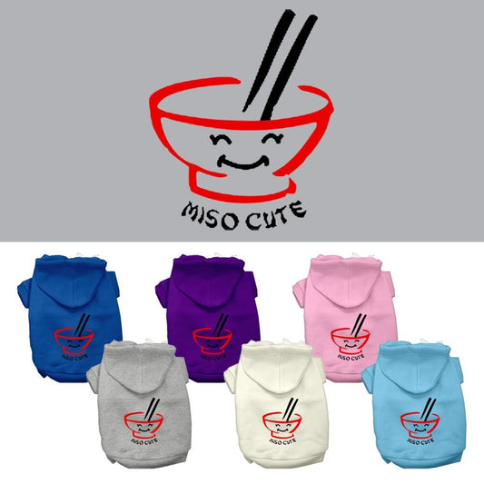 Pet, Dog & Cat Hoodie Screen Printed, "Miso Cute"