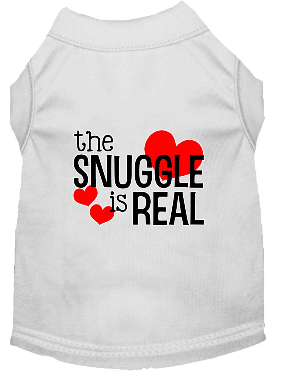 Pet Dog & Cat Shirt Screen Printed, "The Snuggle Is Real"