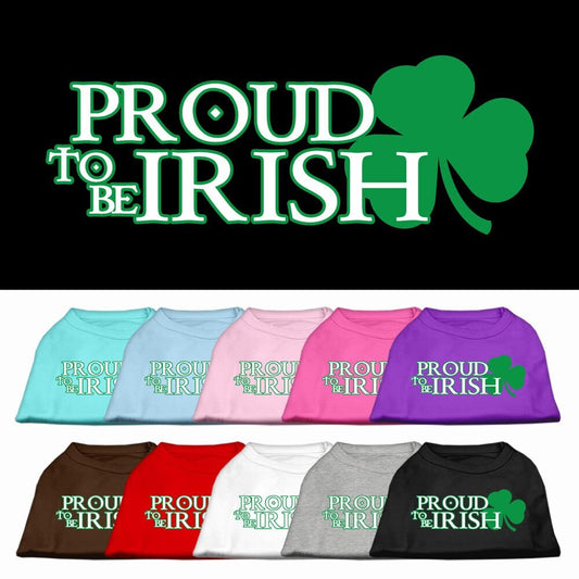 Pet Dog & Cat Shirt Screen Printed, "Proud To Be Irish"