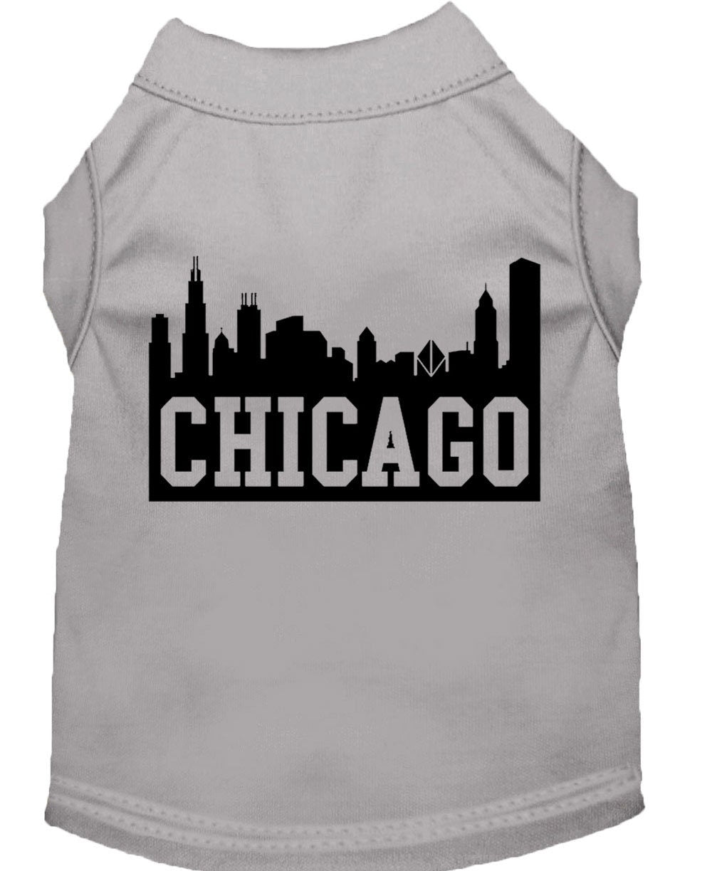 Pet Dog & Cat Shirt Screen Printed, "Chicago Skyline"