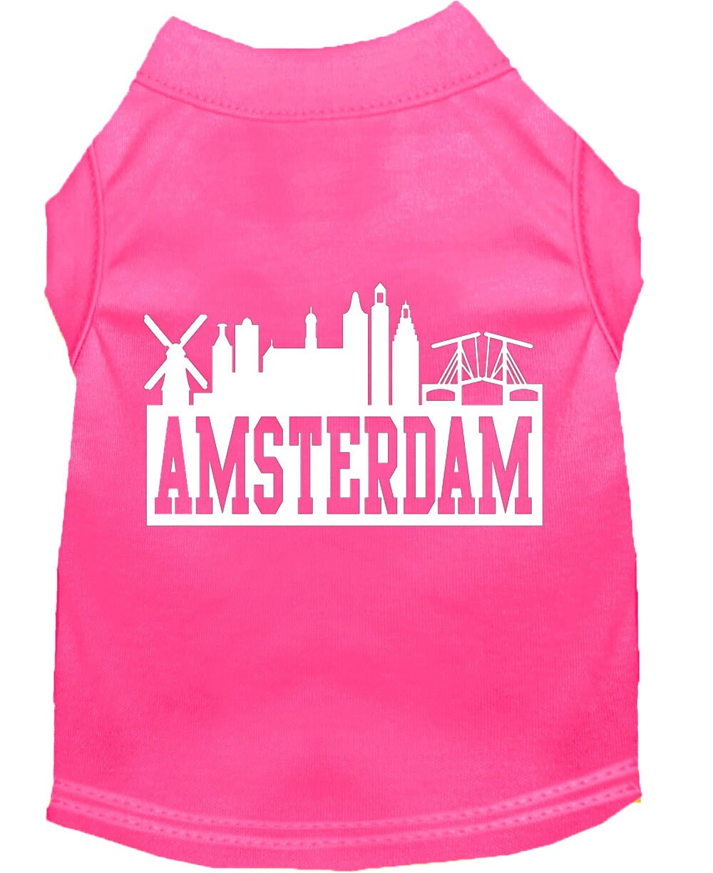 Pet Dog & Cat Shirt Screen Printed, "Amsterdam Skyline"