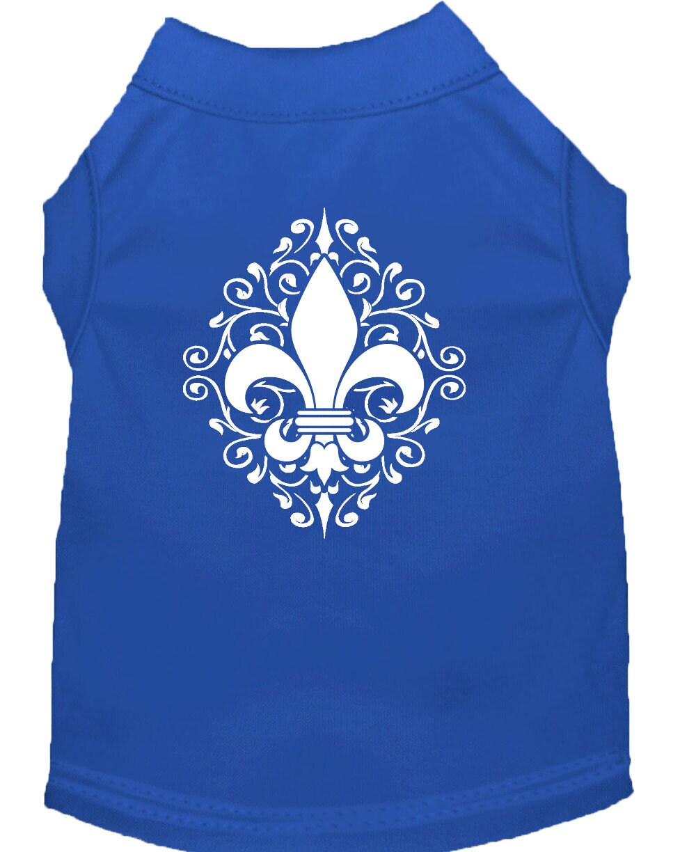 Pet Dog & Cat Shirt Screen Printed, "Henna Fleur De Lis"