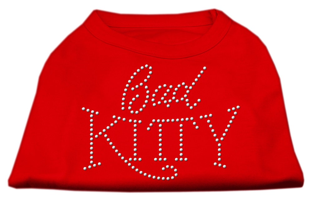 Pet Dog & Cat Shirt Rhinestone, "Bad Kitty"