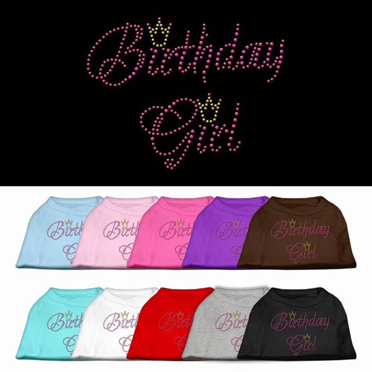 Pet Dog & Cat Shirt Rhinestone, "Birthday Girl"