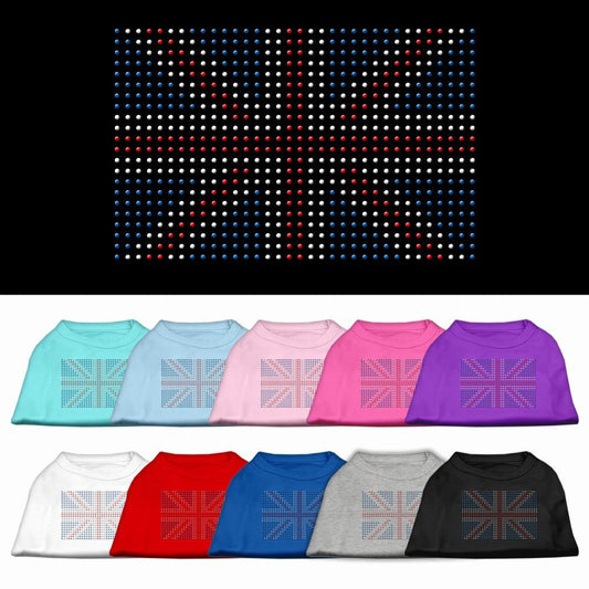 Pet Dog & Cat Shirt Rhinestone, "British Flag"