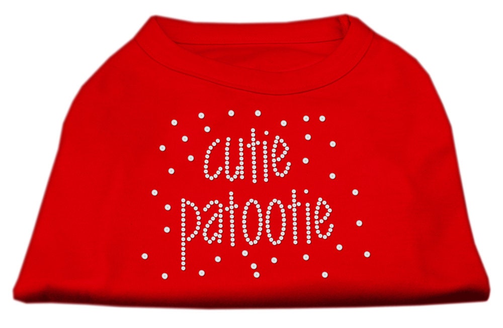 Pet Dog & Cat Shirt Rhinestone, "Cutie Patootie"