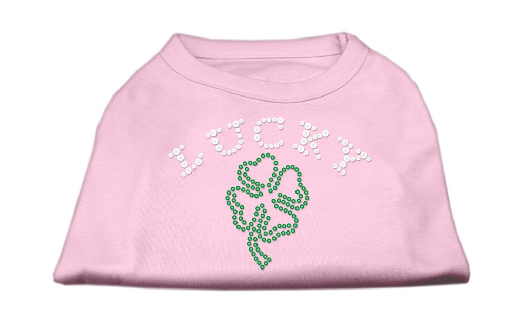 Pet Dog & Cat Shirt Rhinestone, "Four Leaf Clover Outline"