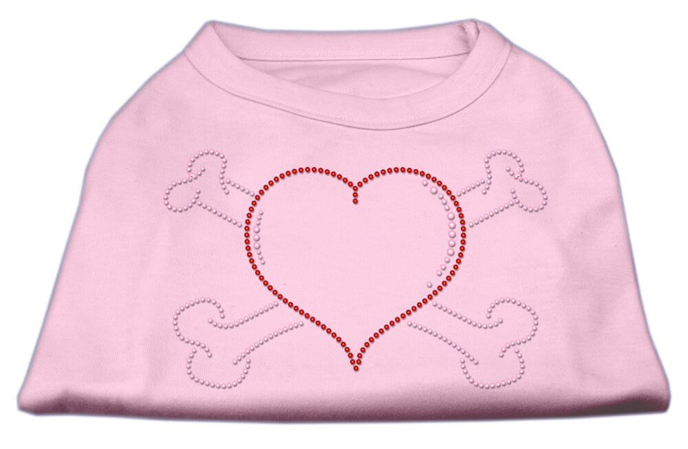 Pet Dog and Cat Shirt Rhinestone, "Heart & Crossbones"