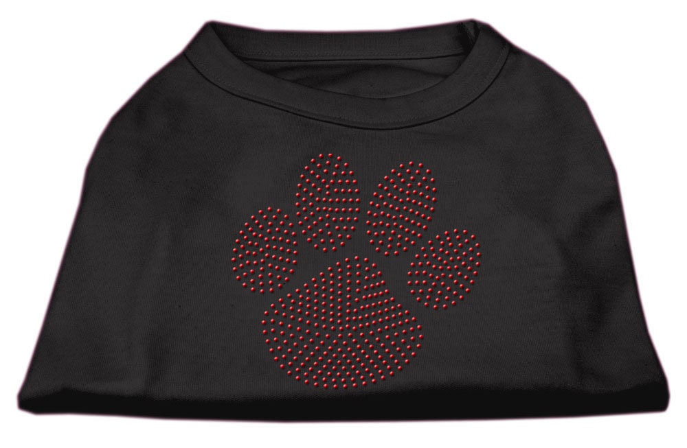 Pet Dog & Cat Shirt Rhinestone, "Red Paw"