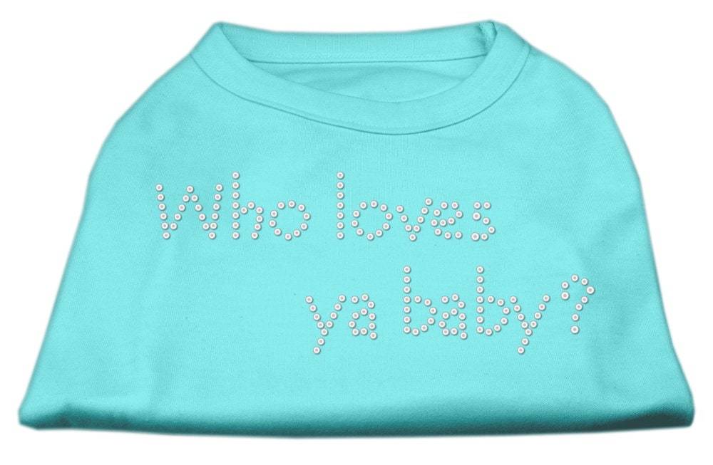 Pet Dog & Cat Shirt Rhinestone, "Who Loves Ya Baby?"