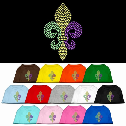 Pet Dog & Cat Shirt Rhinestone, "Mardi Gras Fleur De Lis"