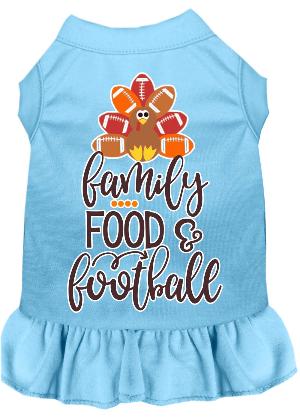 Pet Dog and Cat Dress Screen Printed, "Family, Food & Football"