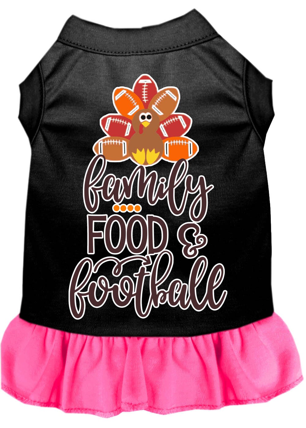 Pet Dog and Cat Dress Screen Printed, "Family, Food & Football"