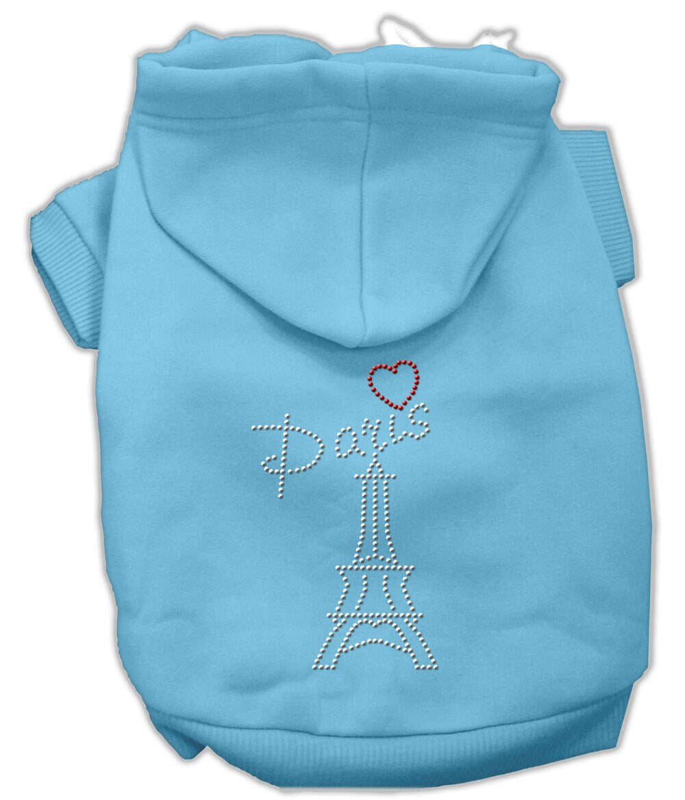 Pet, Dog & Cat Hoodie Rhinestone, "Paris"