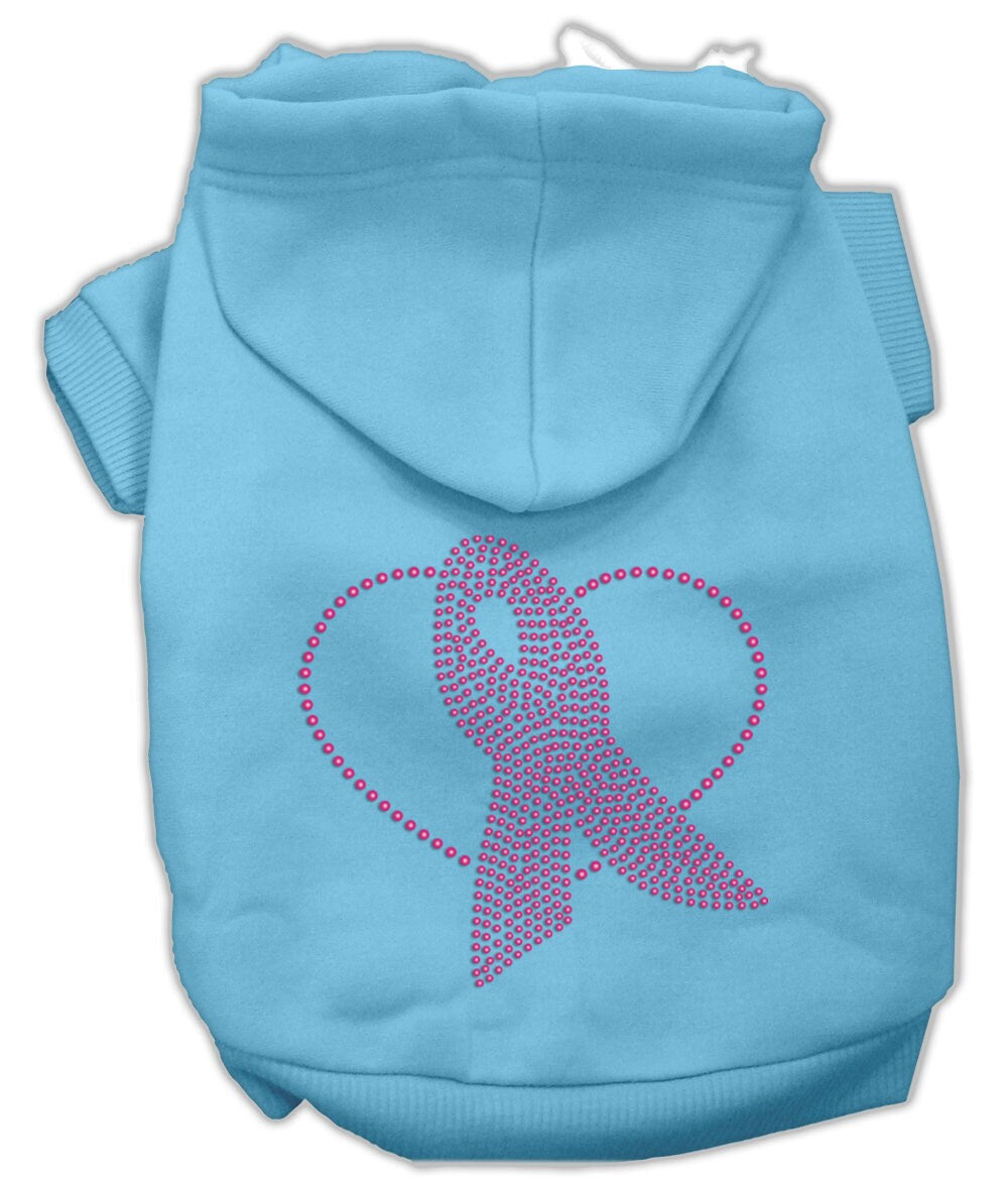 Pet, Dog & Cat Hoodie Rhinestone, "Pink Ribbon"