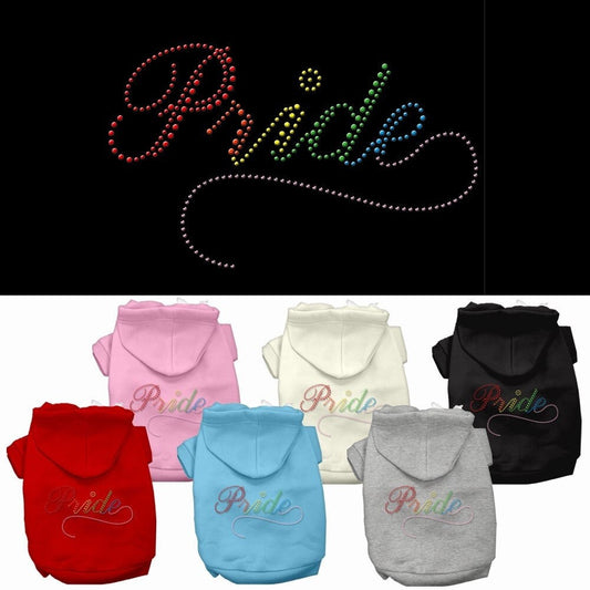 Pet, Dog & Cat Hoodie Rhinestone, "Rainbow Pride"