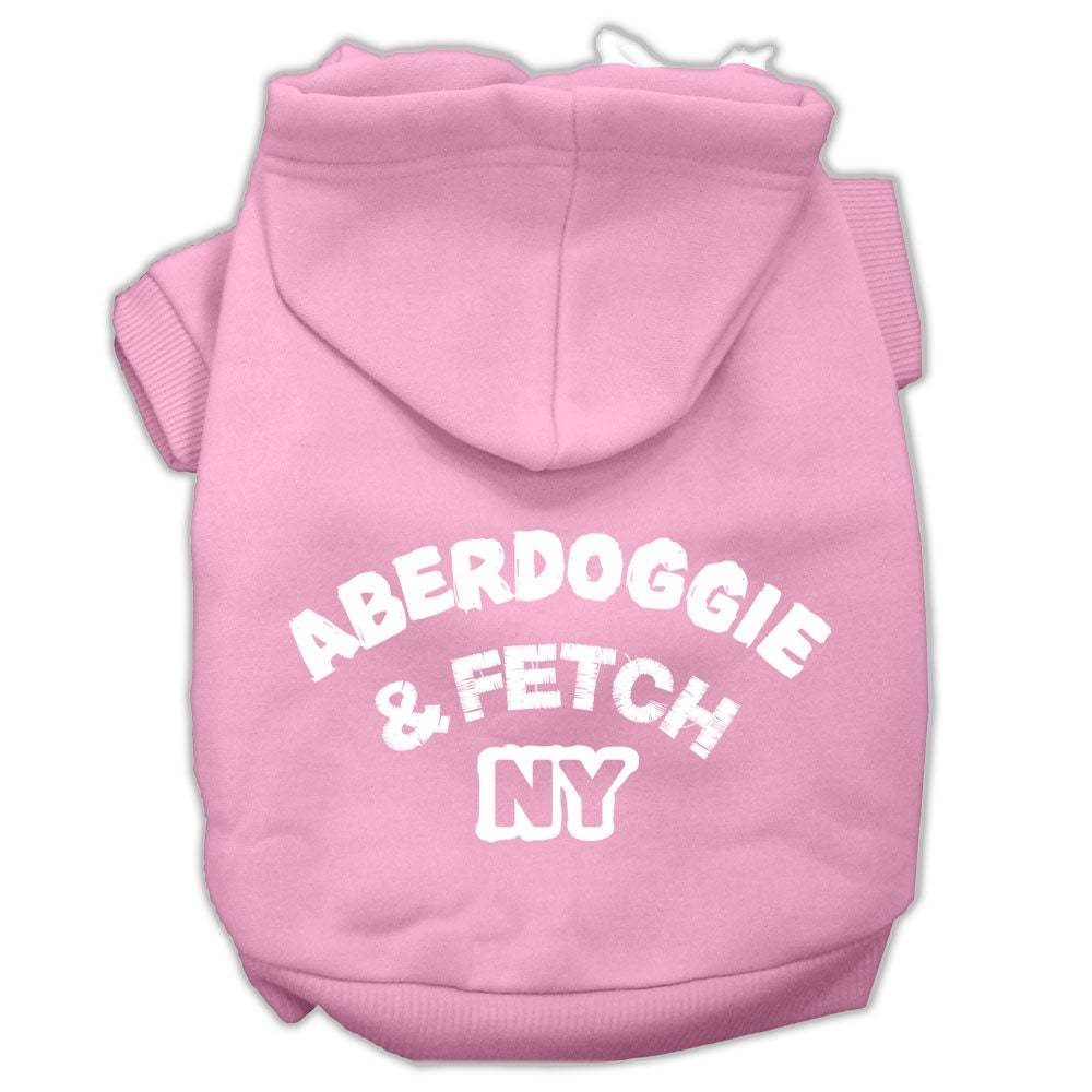 Pet Dog and Cat Hoodie Screen Printed, "Aberdoggie & Fetch NY"