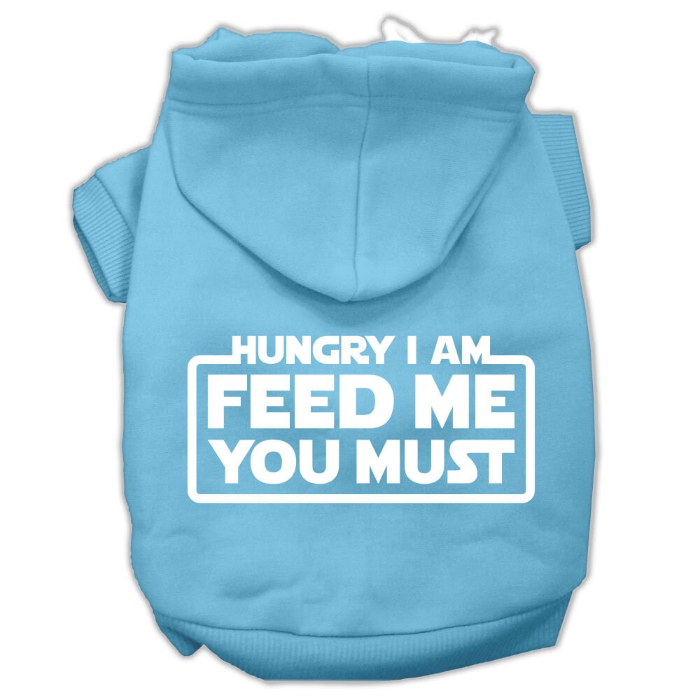 Pet, Dog & Cat Hoodie Screen Printed, "Hungry I Am, Feed Me You Must"