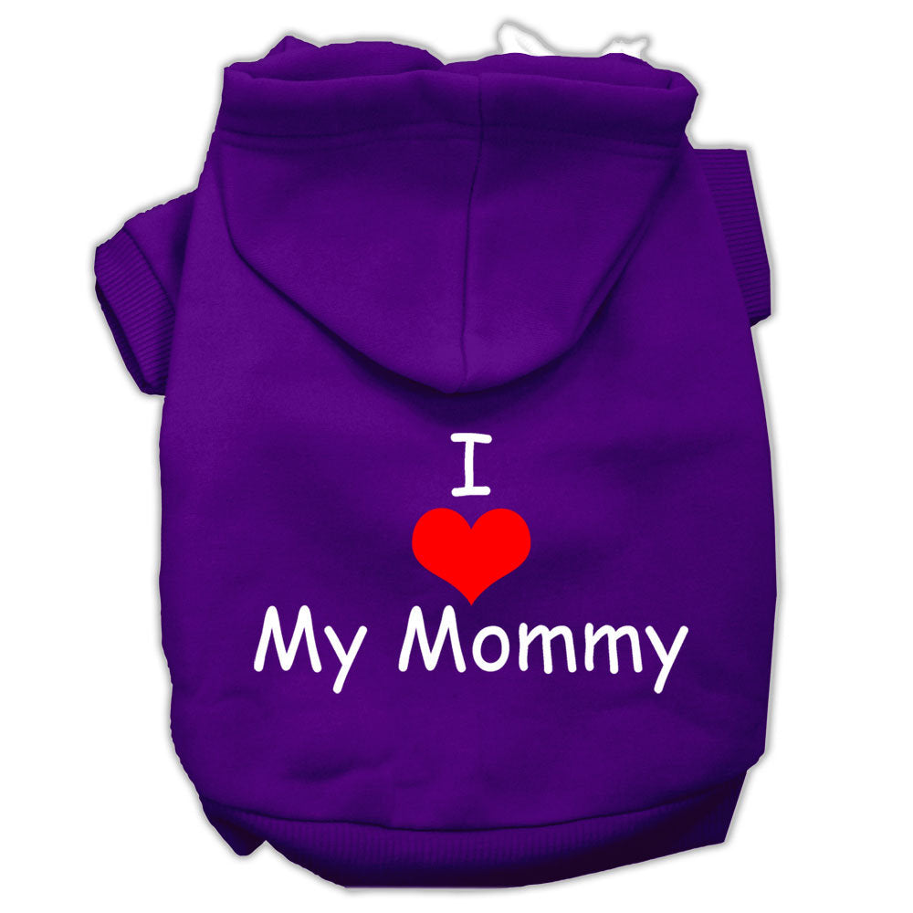 Pet, Dog & Cat Hoodie Screen Printed, "I Love My Mommy"