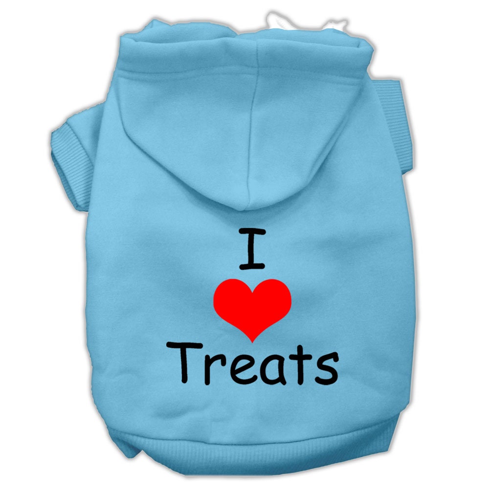 Pet, Dog & Cat Hoodie Screen Printed, "I Love Treats"