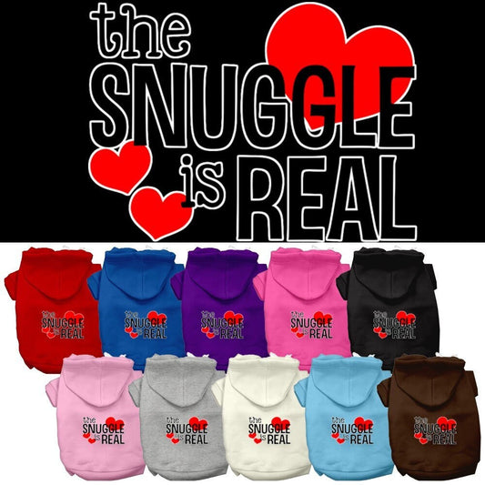 Pet, Dog & Cat Hoodie Screen Printed, "The Snuggle Is Real"