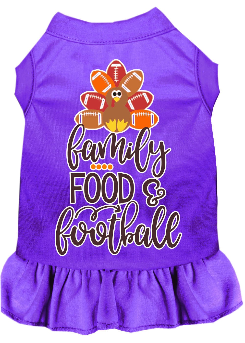 Pet Dog and Cat Dress Screen Printed, "Family, Food & Football"