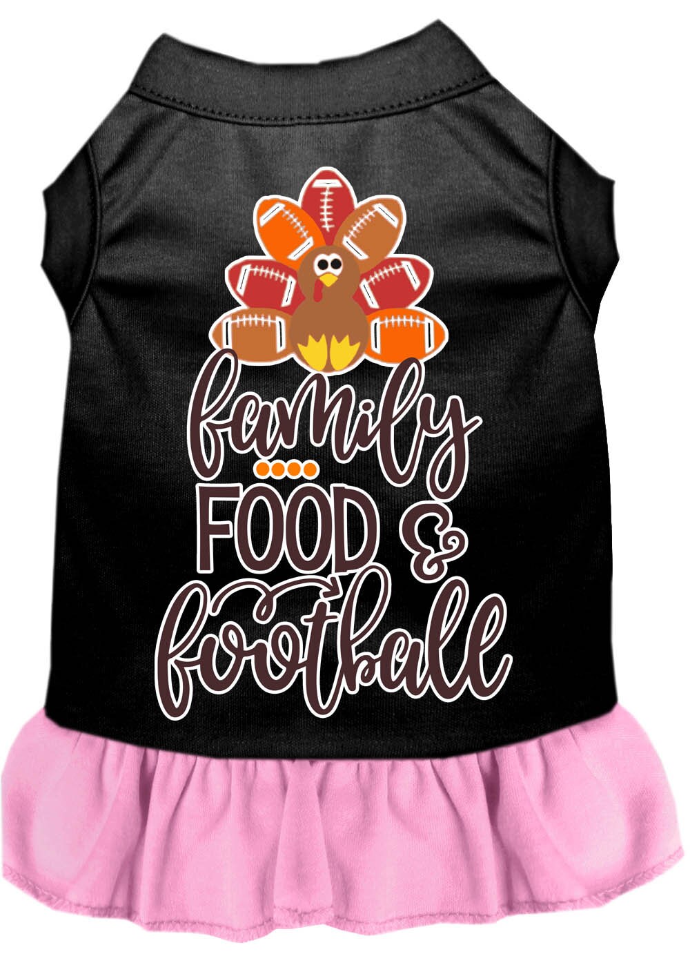 Pet Dog and Cat Dress Screen Printed, "Family, Food & Football"