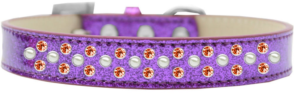 Dog, Puppy & Pet Ice Cream  Collar, "Pearl and Orange Crystal Rimsets Sprinkles"