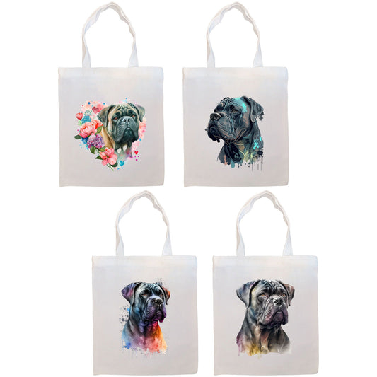 Canvas Tote Bag, Zippered With Handles & Inner Pocket, "Cane Corso"