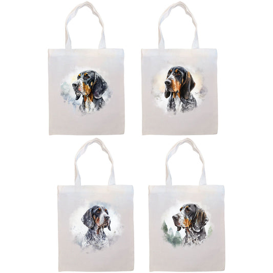 Canvas Tote Bag, Zippered With Handles & Inner Pocket, "Coonhound"