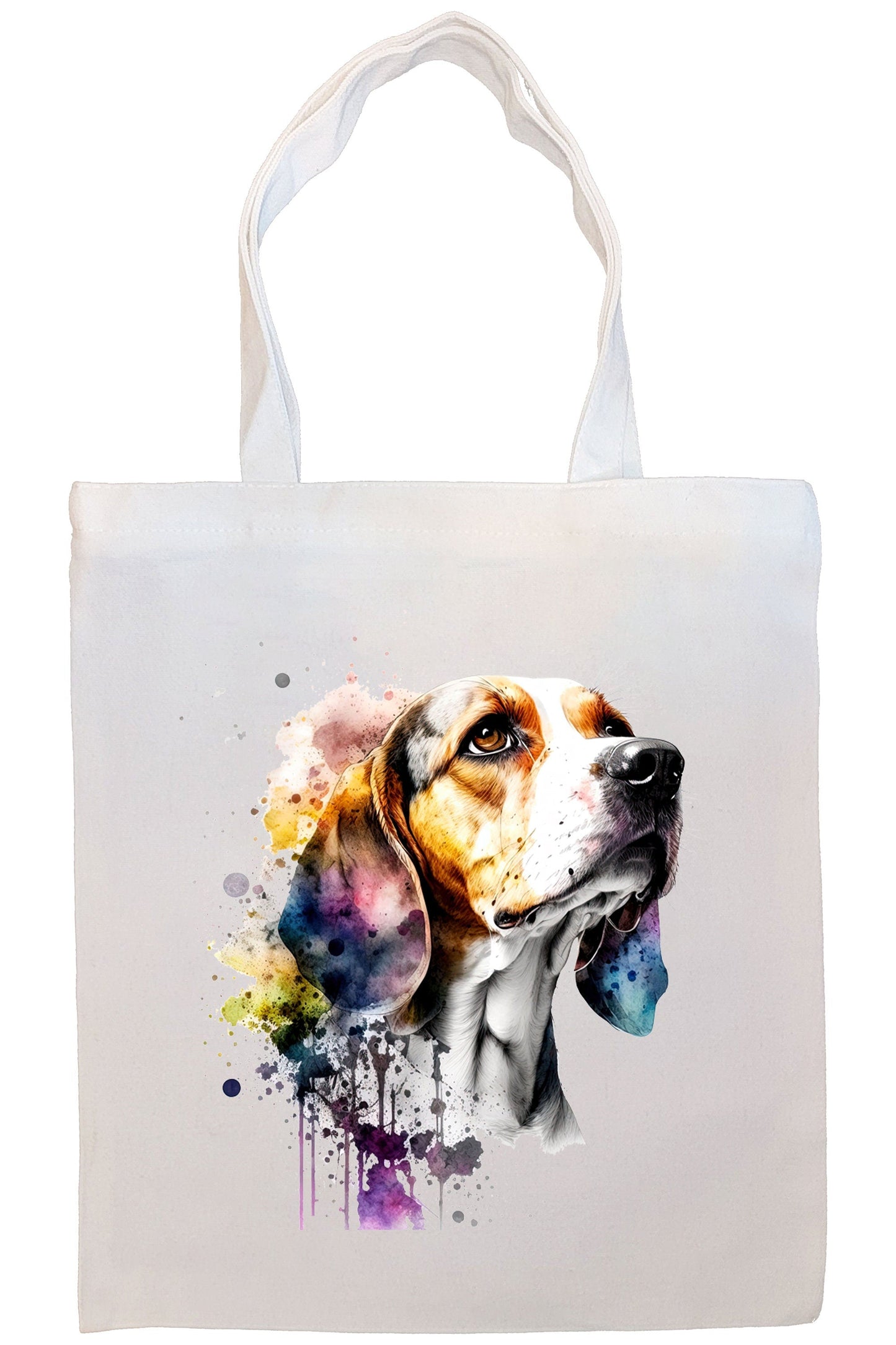 Canvas Tote Bag, Zippered With Handles & Inner Pocket, "Beagle"