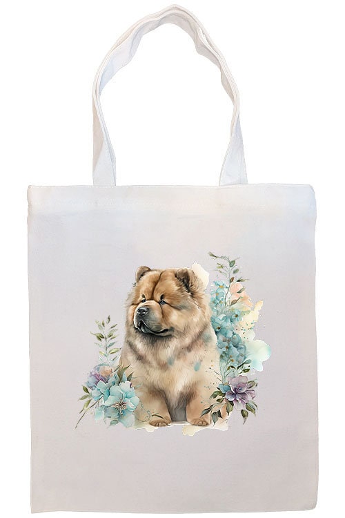 Canvas Tote Bag, Zippered With Handles & Inner Pocket, "Chow Chow"