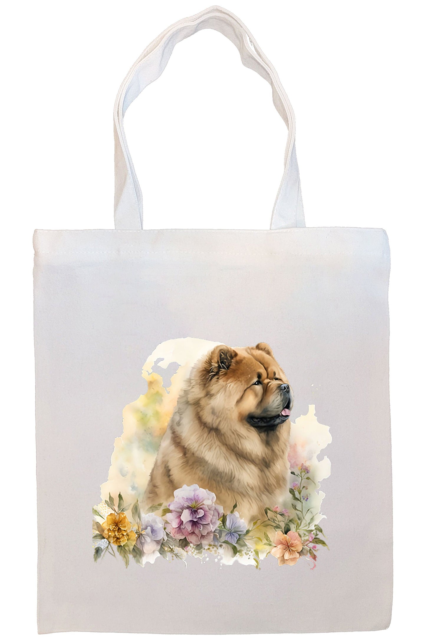 Canvas Tote Bag, Zippered With Handles & Inner Pocket, "Chow Chow"