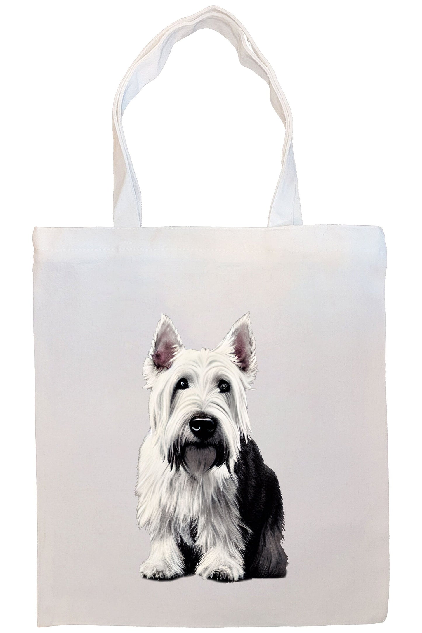 Canvas Tote Bag, Zippered With Handles & Inner Pocket, "Scottish Terrier"