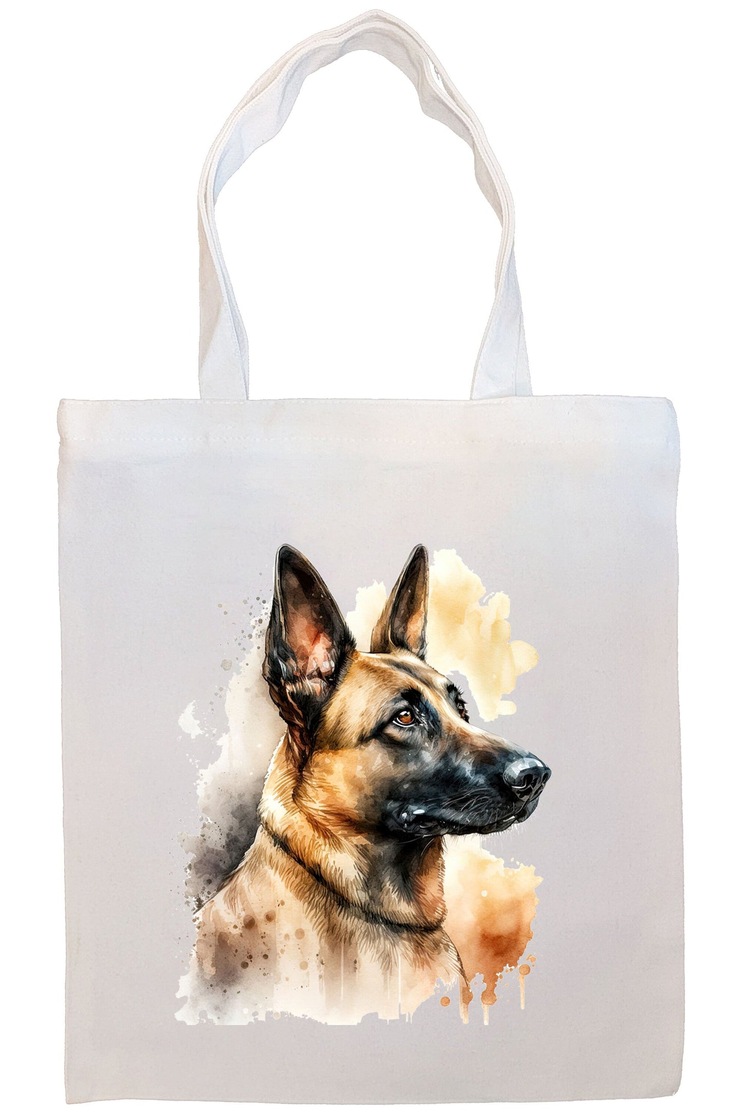 Canvas Tote Bag, Zippered With Handles & Inner Pocket, "Belgian Malinois"