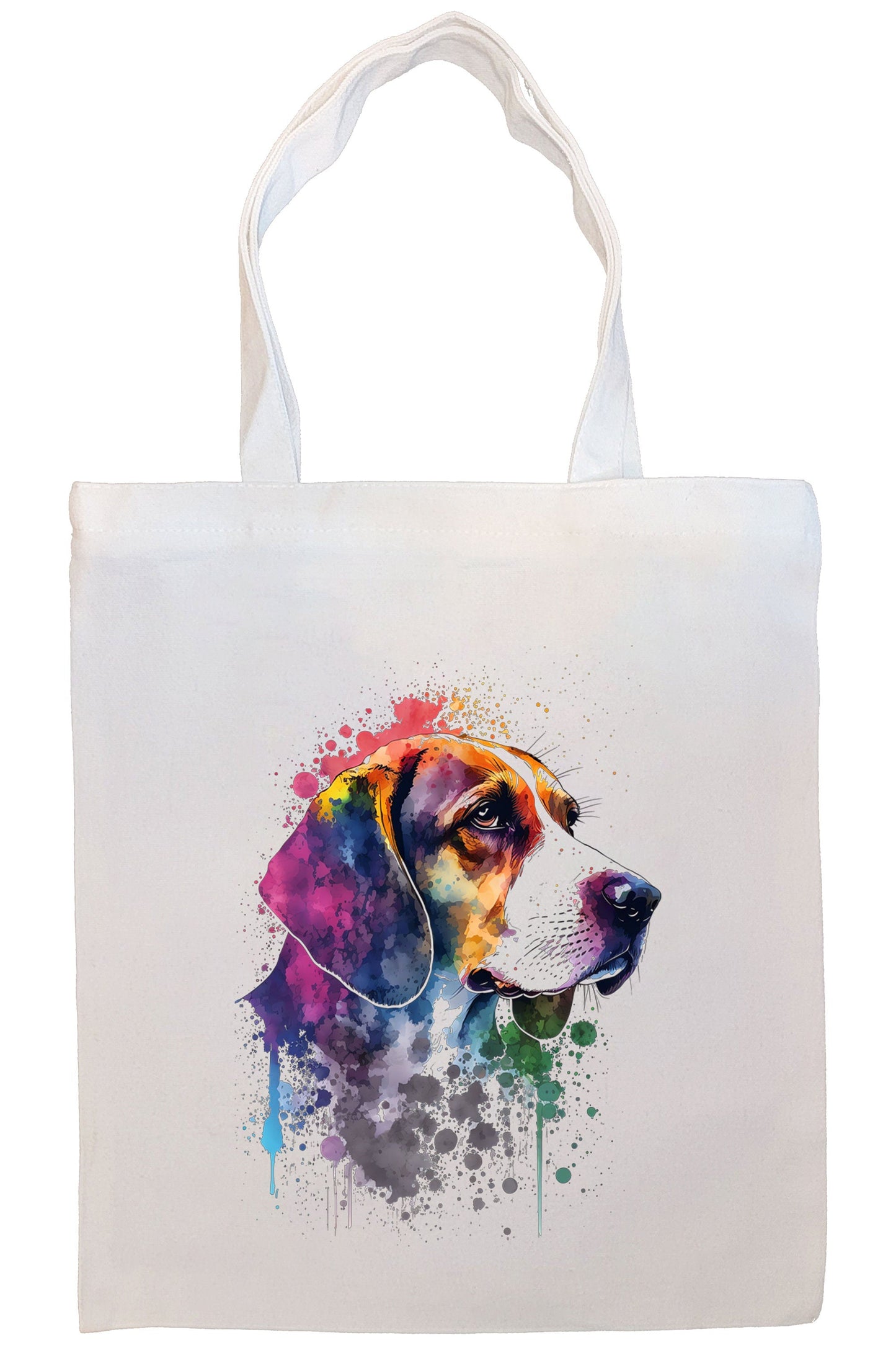 Canvas Tote Bag, Zippered With Handles & Inner Pocket, "Beagle"