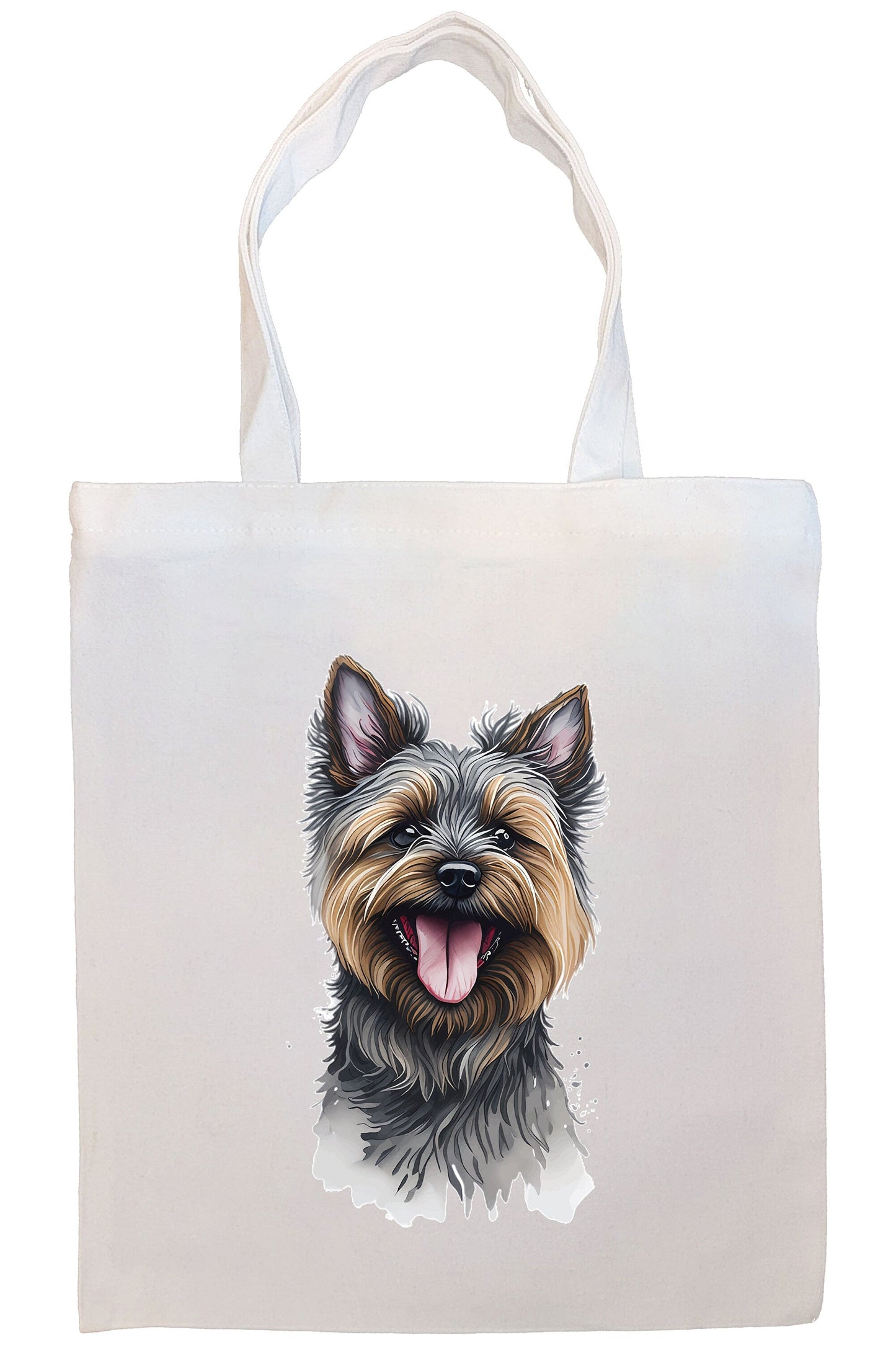 Canvas Tote Bag, Zippered With Handles & Inner Pocket, "Cairn Terrier"