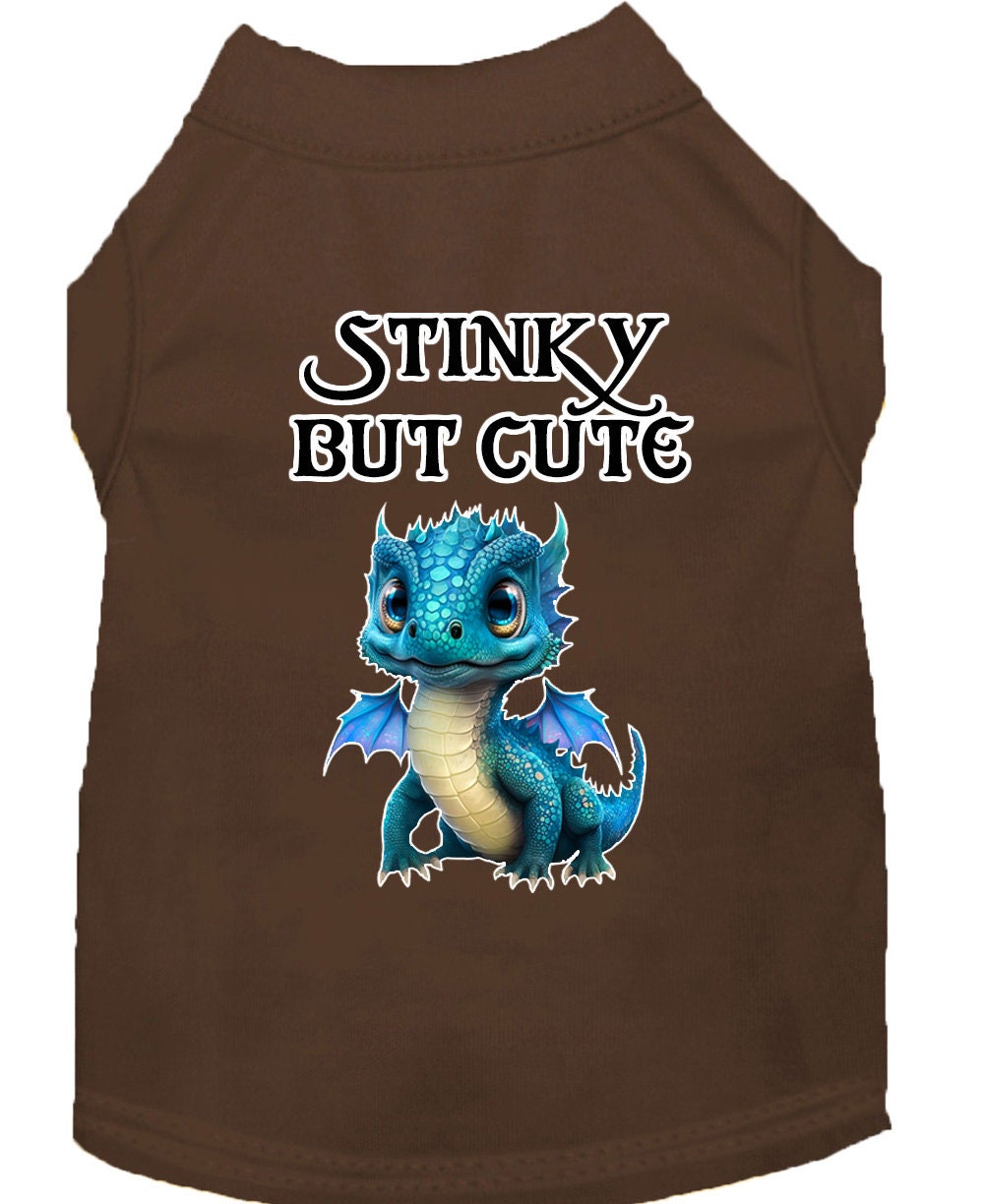 Pet Dog & Cat Shirt Screen Printed, "Stinky But Cute Dragon"